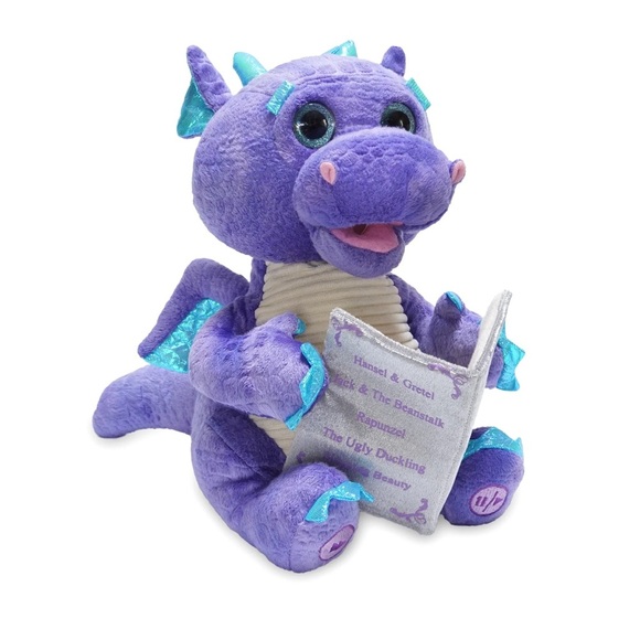 Charming Purple Dragon Plush with Book - Picture 7 of 10